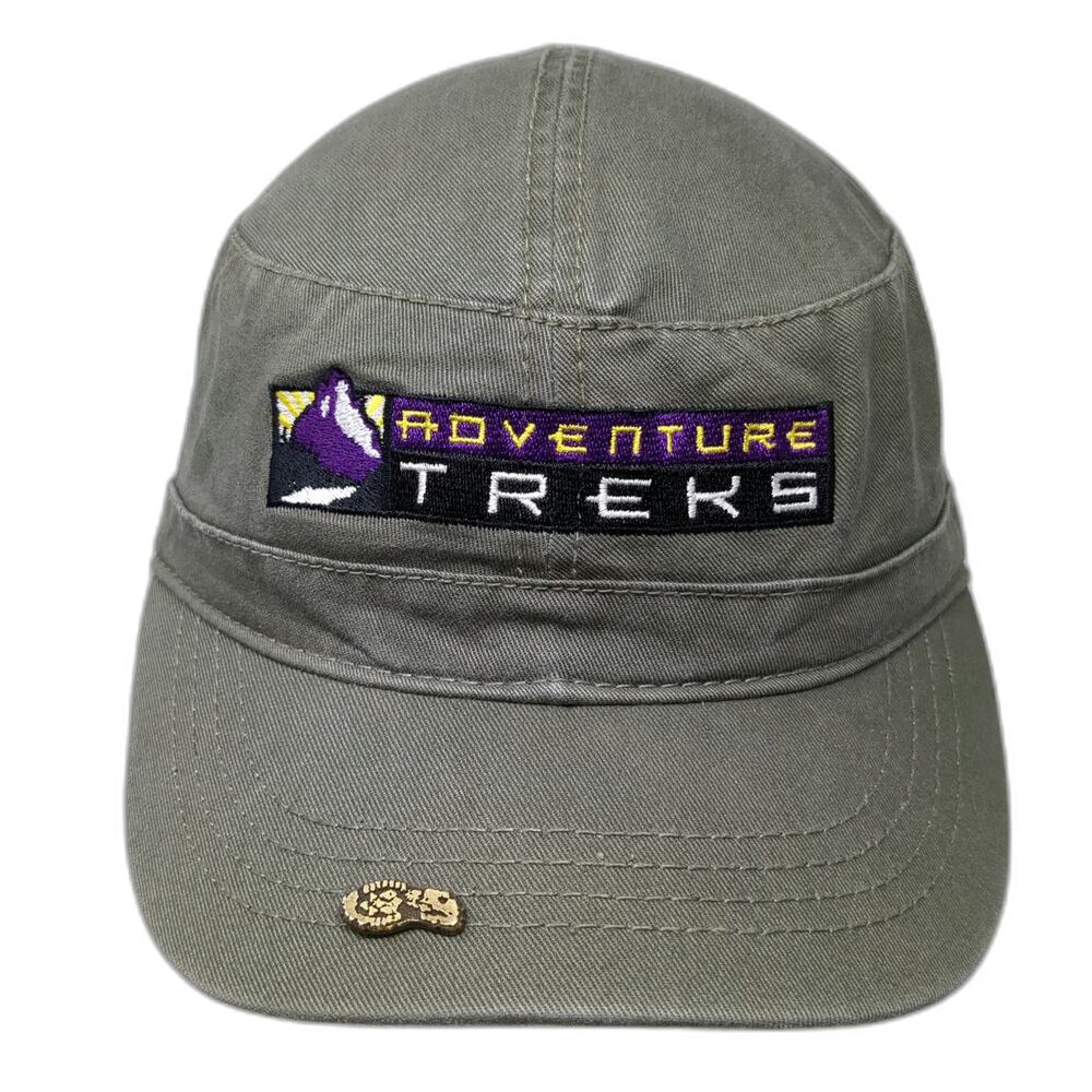 Hit Wear Army Cap Green One Size Adventure Treks Hiking Hat Boot Pin Strapback